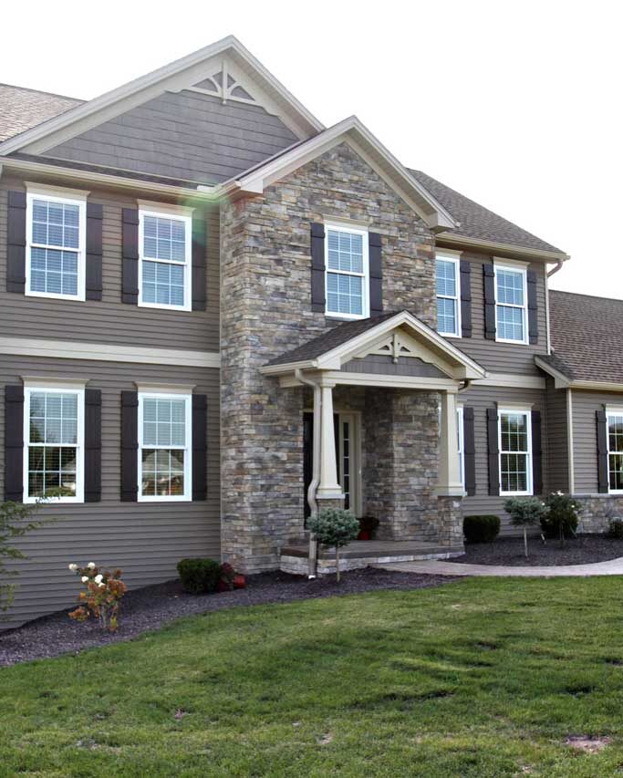 Exterior view of a beautifully designed custom home built by Yingst Building Group in Pennsylvania