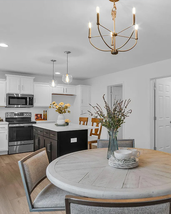 Elegant interior living space in a newly built home within a thriving community by Yingst Building Group