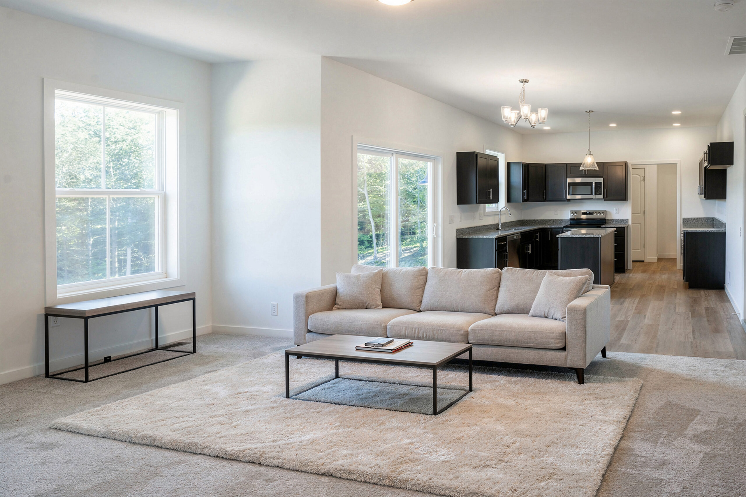 Living Room_Kitchen Virtually Staged